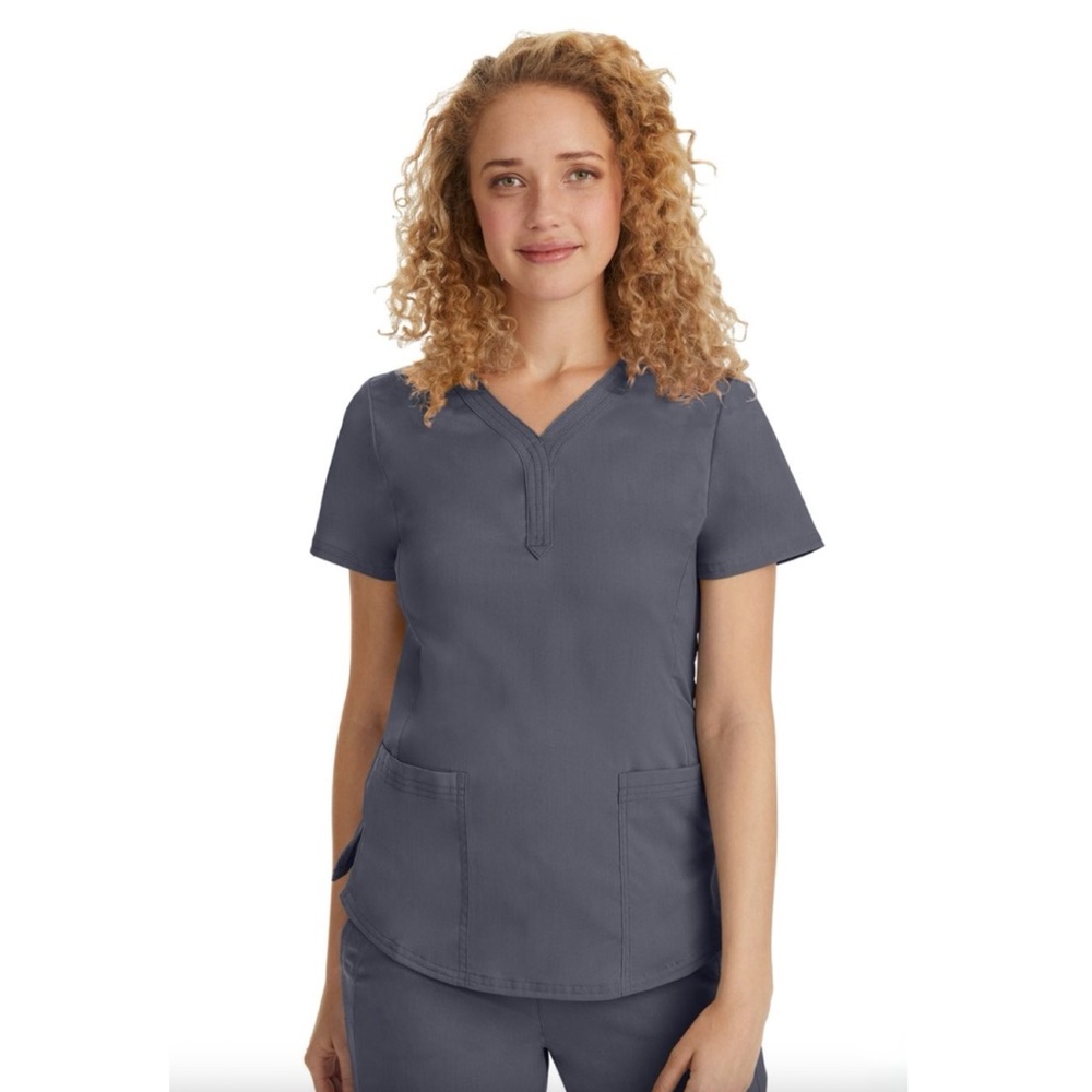 NWT Healing Hands Gray Scrub Top
